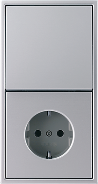 комбинация выключатель / розетка Jung Aluminium комбинация выключатель / розетка Jung Aluminium